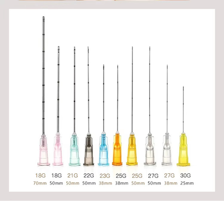 18G 21G 22G 23G 25g 27G 30G 50mm 70mm 벙어리 끝 마이크로 캔울 주사용 히알루론산 주사용 바늘