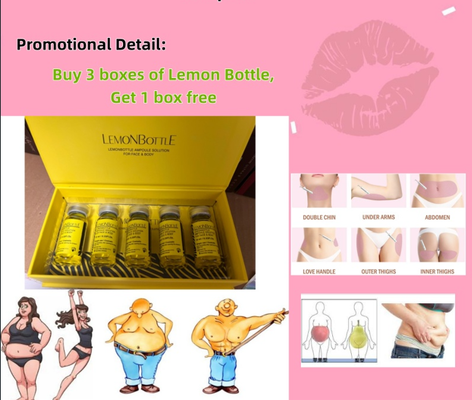 작은 유리병 지방 용해제 레몬 병 지방분해 용액당 10ml