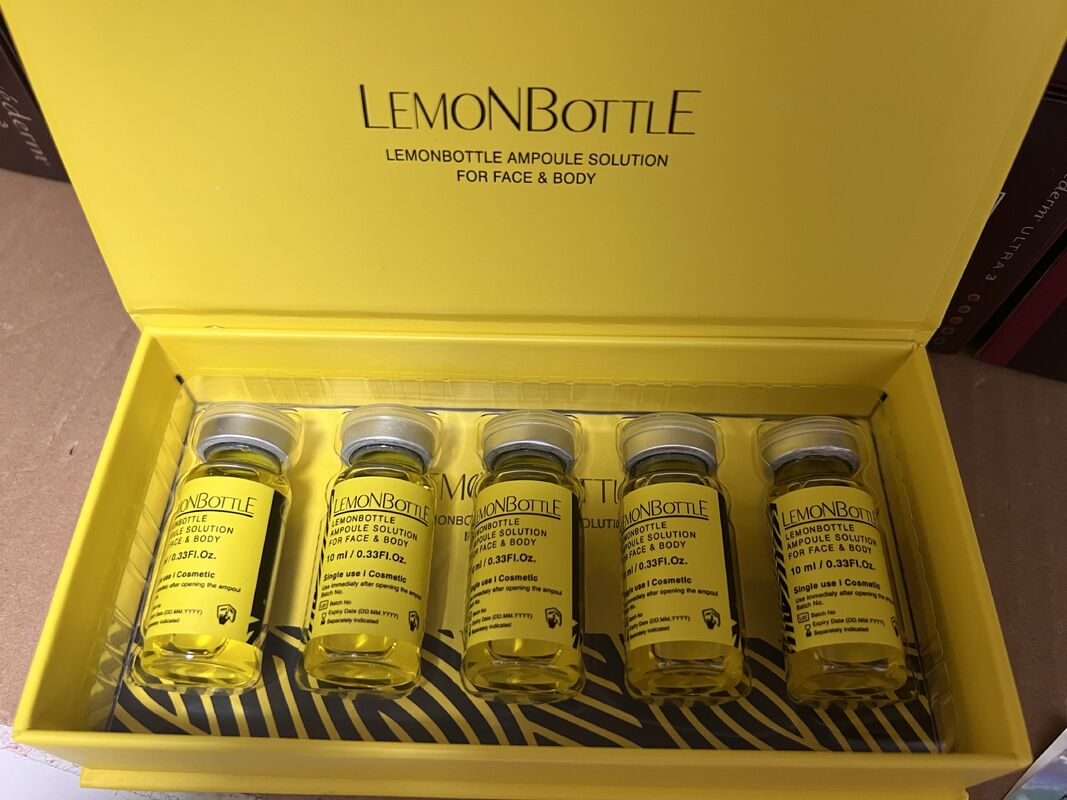작은 유리병 지방 용해제 레몬 병 지방분해 용액당 10ml